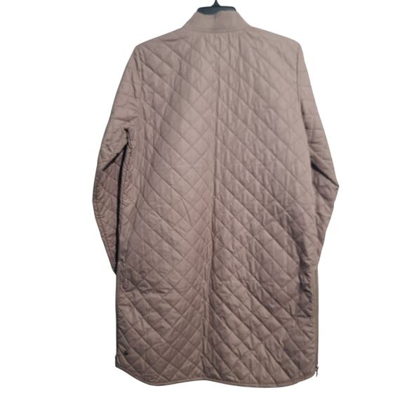 Zella Rosy Brown Longline Quilted Puffer Jacket Size S - Picture 2 of 6